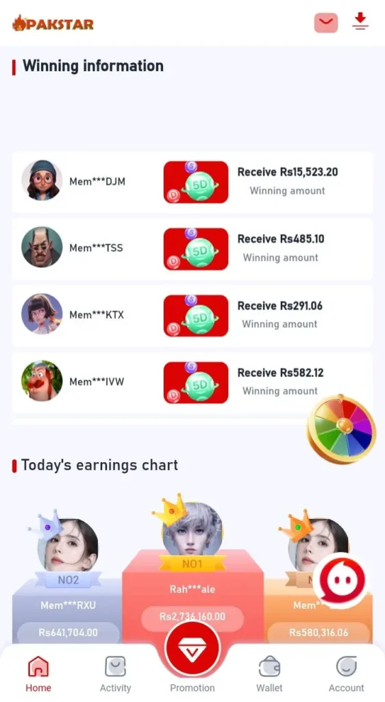 Pakstar Real Earning